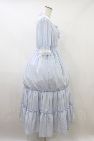 Emily Temple cute / Lacy Tieredワンピース M サックス H-26-09-26