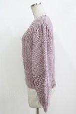 画像2: F&A / 同色ローズ刺繍ケーブルニットプルオーバー Free LAVENDER H-26-09-26-056-CA-TO-NS-ZH (2)