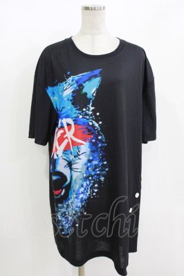 Preview of ウルフプリントTシャツ Free ブラック