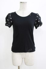 画像1: MILK / Bebeハート パフTee Free ブラック H-26-09-26-065-ML-TO-NS-ZH (1)