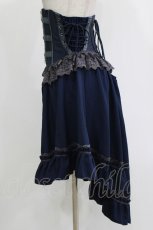 画像2: Ozz oneste / 薔薇刺繍フリルコルセットスカート Free ネイビー H-26-09-26-066-OO-SK-NS-ZH (2)