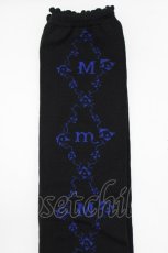 画像2: Moi-meme-Moitie / バラ・ダイヤ柄ハイソックス  ブラック/ブルー H-26-09-26-071-MO-ZA-NS-ZH (2)