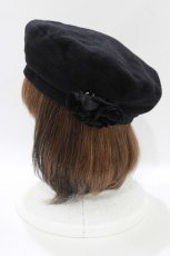 画像2: Mary Magdalene / ローズコサージュ付きベレー  ブラック H-26-09-26-082-CL-AC-NS-ZH (2)