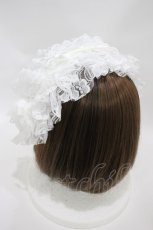 画像2: MARBLE / バラ付きボリュームヘッドドレス  白 H-26-09-27-003-GO-AC-KB-ZH (2)
