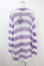 画像2: KILL STAR / Viola Knit Sweater L ホワイト×パープル H-26-09-27-049-PU-TO-KB-ZH (2)