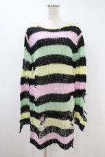 画像1: KILL STAR / Liqorice Knit Sweater S 黒×ピンク×ミント×イエロー H-26-09-27-050-PU-TO-KB-ZH (1)