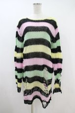 画像1: KILL STAR / Liqorice Knit Sweater L 黒×ピンク×ミント×イエロー H-26-09-27-052-PU-TO-KB-ZH (1)