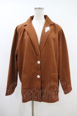 画像1: NieR Clothing / SUMMER SUIT JACKET  ブラウンストライプ H-26-09-27-053-PU-JA-KB-ZH (1)