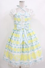 画像1: Angelic Pretty / Lemonade Float肩レースジャンパースカート Free サックス H-26-09-27-1027-AP-OP-NS-ZH (1)