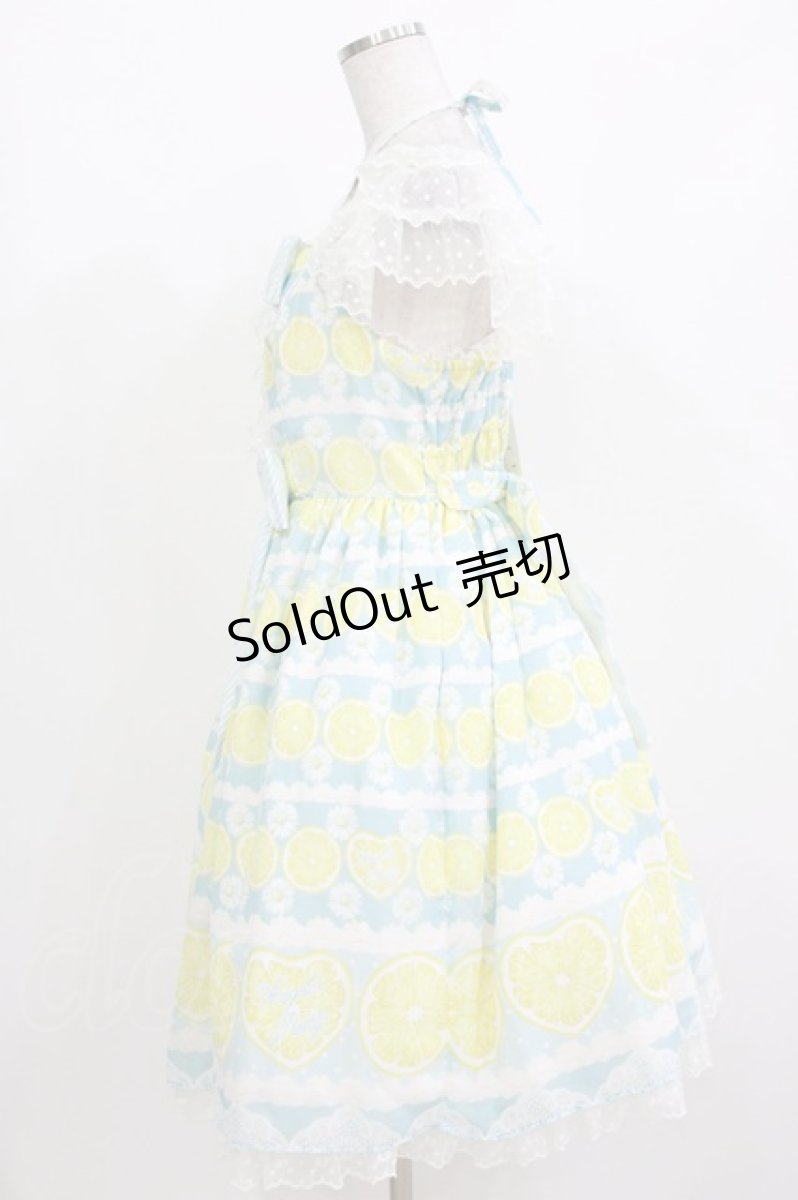 画像2: Angelic Pretty / Lemonade Float肩レースジャンパースカート Free サックス H-26-09-27-1027-AP-OP-NS-ZH (2)
