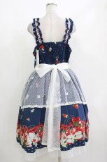 画像3: metamorphose / 【プラスサイズ】Apple Bunnyペプラムジャンパースカート プラスサイズ ブルー H-26-09-27-1032-ME-OP-NS-ZH (3)