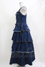 画像2: PINK HOUSE / kotohayokozawa×PINK HOUSE DENIM JUMPER SKIRT s ネイビー H-26-09-27-1007-LO-OP-YZ-ZH (2)