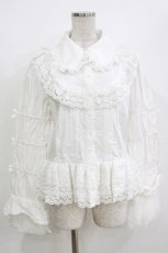 画像1: 黒眼窩診療室（海外ロリータブランド） / フリルブラウス XXL 白 H-26-09-27-1068-PU-BL-NS-ZH (1)