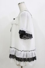 画像2: axes femme / ドットプリントフレアブラウス Free 白 H-26-09-27-1070-AX-BL-NS-ZH (2)