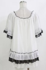 画像3: axes femme / ドットプリントフレアブラウス Free 白 H-26-09-27-1070-AX-BL-NS-ZH (3)