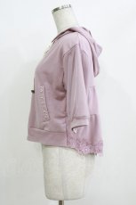 画像2: axes femme / チュール袖ショートパーカー M ラベンダー H-26-09-27-1072-AX-TO-NS-ZH (2)