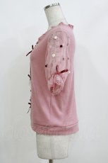 画像2: axes femme / ローズ×リボンカットカーデ Free ピンク H-26-09-27-1074-AX-TO-NS-ZH (2)