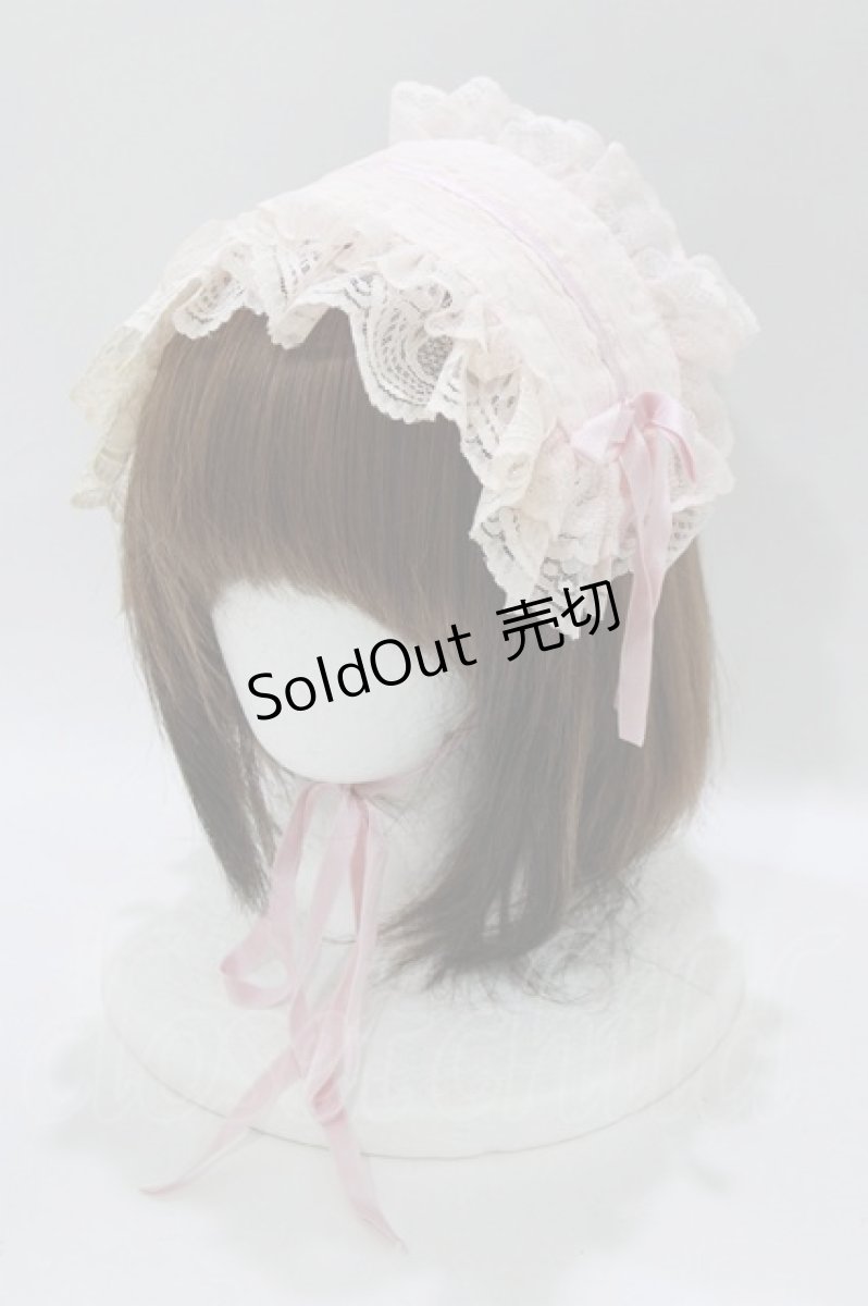 画像1: metamorphose / ラッセルレースヘッドドレス  ピンク H-26-09-27-1079-ME-AC-NS-ZH (1)