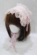 画像1: metamorphose / ラッセルレースヘッドドレス  ピンク H-26-09-27-1079-ME-AC-NS-ZH (1)