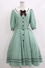 画像1: Innocent World / エレノアワンピース M セラドングリーン×ショコラ/Celadon Green×Chocolat H-26-09-27-1017-IW-OP-NS-ZH (1)