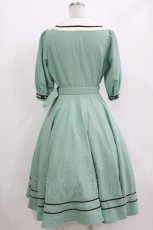 画像3: Innocent World / エレノアワンピース M セラドングリーン×ショコラ/Celadon Green×Chocolat H-26-09-27-1017-IW-OP-NS-ZH (3)
