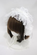 画像1: MARBLE / バラ付きボリュームヘッドドレス  白 H-26-09-27-003-GO-AC-KB-ZH (1)