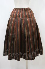 画像2: Jane Marple / Regimental stripe gored skirt M ブラウン H-26-09-28-027-JM-SK-KB-ZH (2)