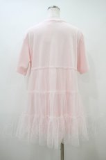 画像2: Lolime by mellfy memory / Tulle tiered T-shirt mini one piece Free ピンク H-26-09-28-034-LO-OP-NS-ZH (2)
