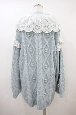画像2: Candy Stripper / LACE COLLAR CABLE KNITワンピース Free サックス H-26-09-28-037-PU-OP-KB-ZH (2)
