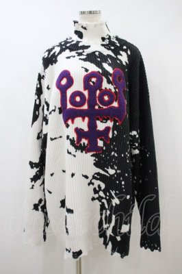 Preview of Slime Time Knit Sweater L 白×黒