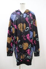 画像1: NieR Clothing / 総柄ZIPパーカー Free 黒 H-26-09-28-046-PU-TO-KB-ZH (1)