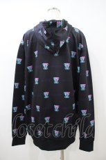 画像2: NieR Clothing / 総柄フードカーディガン  黒×ONEくん H-26-09-28-048-PU-TO-KB-ZH (2)