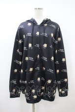 画像1: NieR Clothing / 総柄ZIPパーカー Free 黒 H-26-09-28-050-PU-TO-KB-ZH (1)