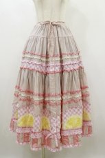 画像1: PINK HOUSE / レモンケーキパッチワークスカート Free ピンクＸ黄色 H-26-09-28-1052-LO-OP-SA-ZH (1)