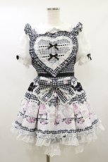 画像1: LIZ LISA / Sweet Gingham Tea Roomワンピース 0 白ｘ紺 H-26-09-28-1054-LO-OP-SA-ZH (1)