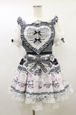 Preview of Sweet Gingham Tea Roomワンピース 0 白ｘ紺