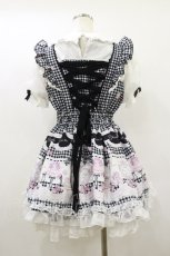 画像2: LIZ LISA / Sweet Gingham Tea Roomワンピース 0 白ｘ紺 H-26-09-28-1054-LO-OP-SA-ZH (2)
