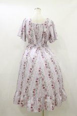 画像2: axes femme / 薔薇柄ラッフルチュールワンピース F ピンク H-26-09-28-1060-AX-OP-SA-ZH (2)