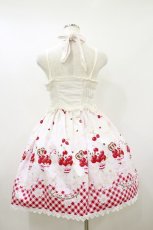 画像2: BABY,THE STARS SHINE BRIGHT / 初夏でショコラなイチゴパフェシャーリングジャンパースカート Free 白 H-26-09-28-1064-BA-OP-NS-ZH (2)