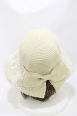 画像2: m petit by misako / リボンレースハット  白 H-26-09-28-1001-LO-AC-SA-ZH (2)