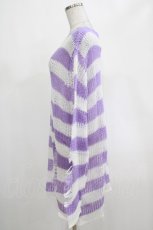 画像2: KILL STAR / Viola Knit Sweater M ホワイト×パープル H-26-09-28-1077-SL-TO-KB-ZH (2)