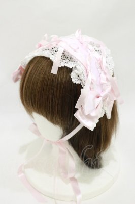 Preview of Confiture Ribbon ヘッドドレス  ピンクＸ白