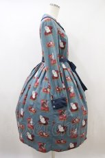 画像3: Melody BasKet / Cats castleフロントボタンワンピース M ブルーグリーン H-26-09-28-014-LO-OP-KB-ZH (3)