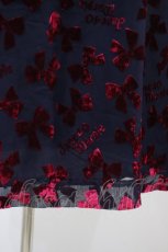 画像5: Jane Marple / Winter ribbonsスモッキングドレス Free ネイビー×ワインレッド H-26-09-28-016-JM-OP-KB-ZH (5)