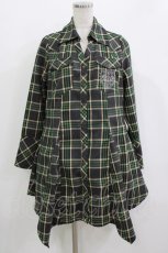 画像1: Rozen Kavalier / チェックシャツワンピース  グレー×緑 H-26-09-29-003-OO-OP-AK-ZH (1)
