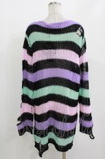 画像3: KILL STAR / Pastel Punk Knit Sweater M 黒×ピンク×パープル×ミント H-26-09-29-026-PU-TO-KB-ZH (3)