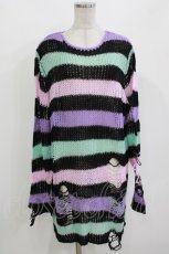 画像1: KILL STAR / Pastel Punk Knit Sweater M 黒×ピンク×パープル×ミント H-26-09-29-027-PU-TO-KB-ZH (1)