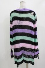 画像3: KILL STAR / Pastel Punk Knit Sweater M 黒×ピンク×パープル×ミント H-26-09-29-027-PU-TO-KB-ZH (3)