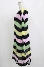画像2: KILL STAR / Liqorice Knit Sweater L 黒×ピンク×ミント×イエロー H-26-09-29-032-PU-TO-KB-ZH (2)