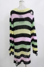 画像3: KILL STAR / Liqorice Knit Sweater L 黒×ピンク×ミント×イエロー H-26-09-29-032-PU-TO-KB-ZH (3)